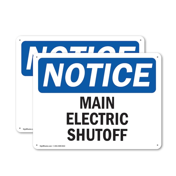 Signmission Main Electric Shutoff, 10 in W x Rectangle, Plastic OS-2PACK-NS-P-710-L-14078 - main